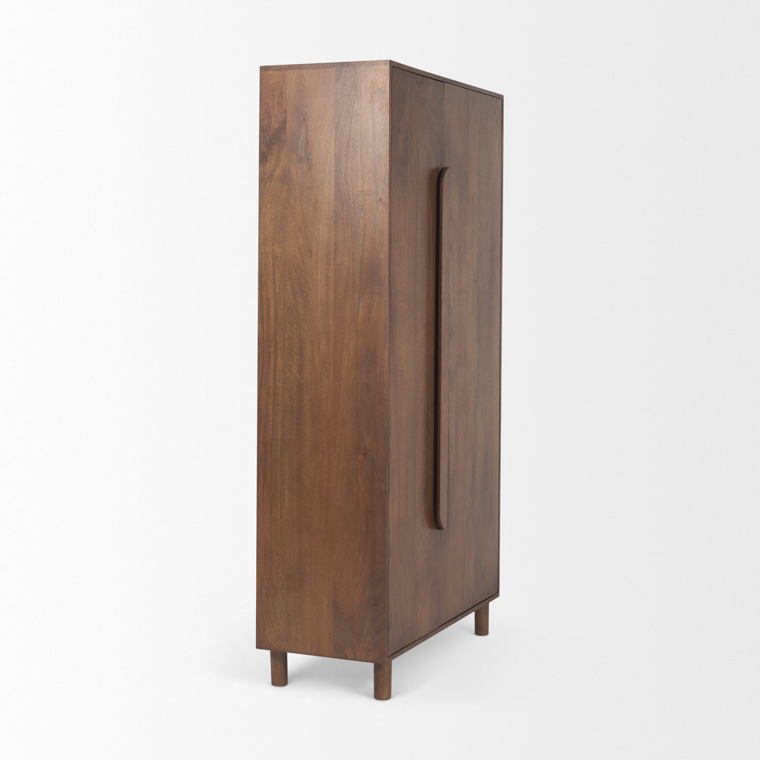 Astrid Medium Brown Solid Wood Armoire Bedroom Mercana