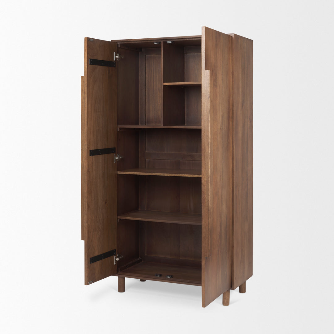 Astrid Medium Brown Solid Wood Armoire Bedroom Mercana