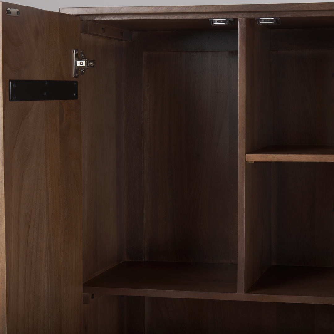 Astrid Medium Brown Solid Wood Armoire Bedroom Mercana
