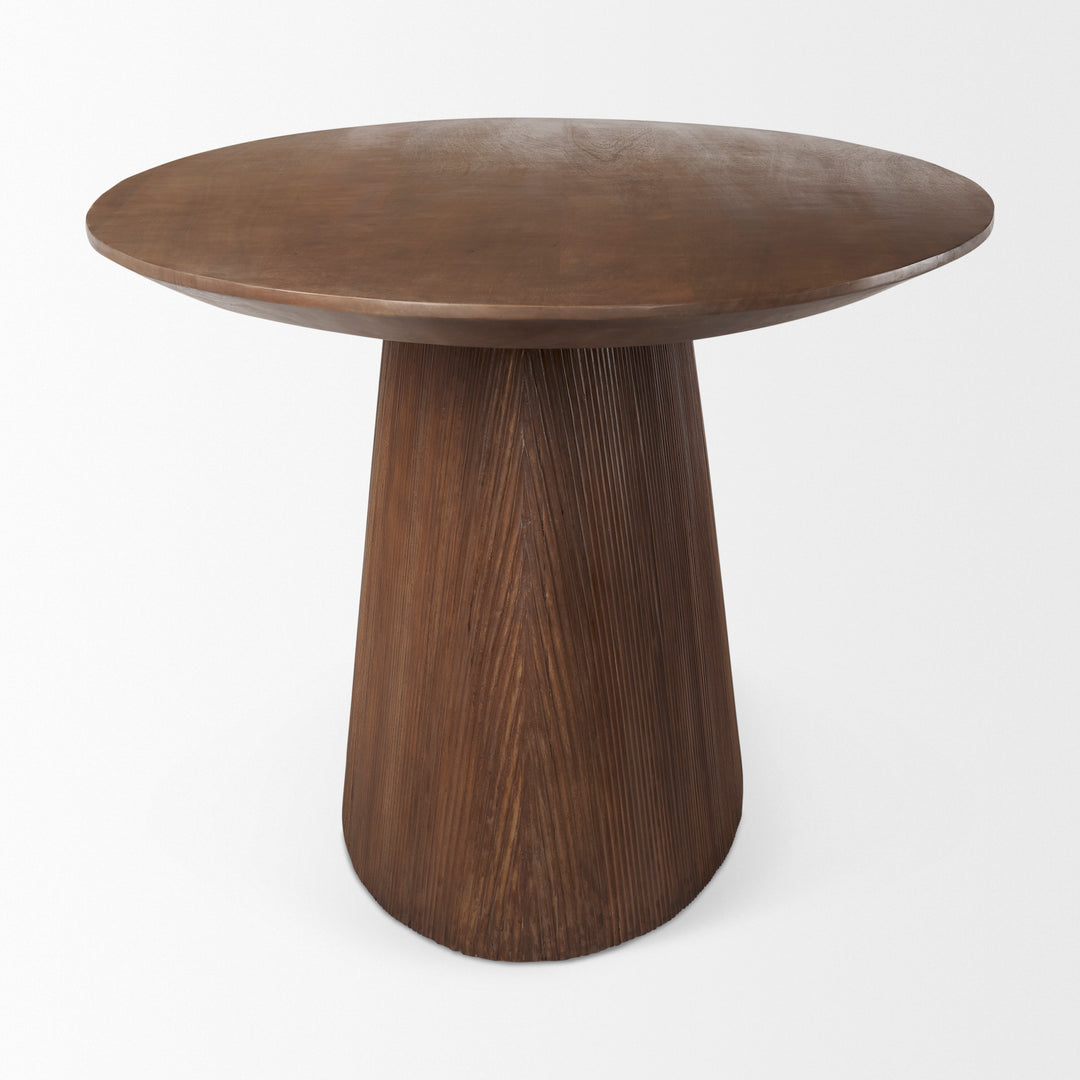 Lance 94"L x 50"W x30"H Medium Brown Solid Wood Oval Dining Table Dining Room Mercana