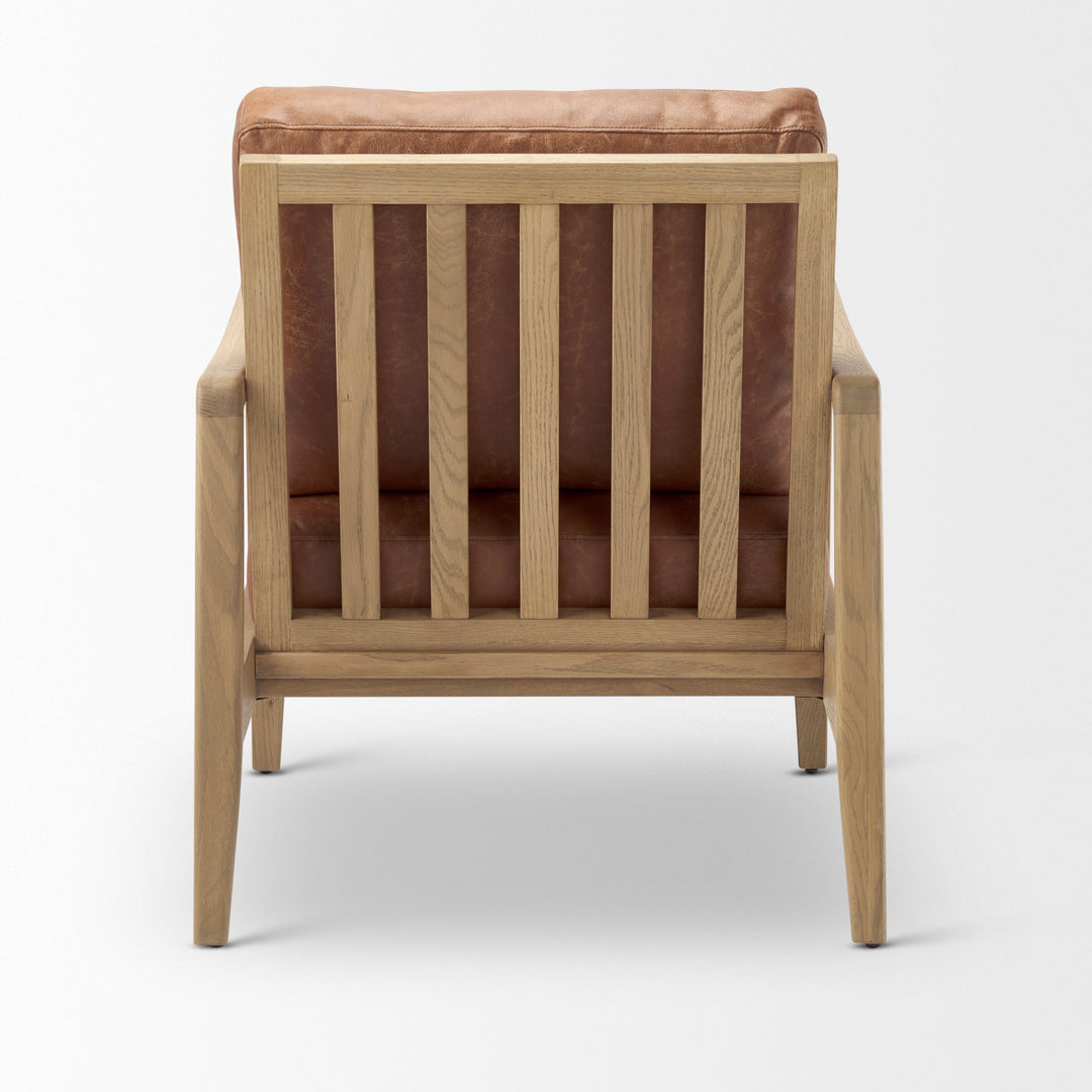 Raeleigh Tan Faux Leather Accent Chair Living Room Mercana