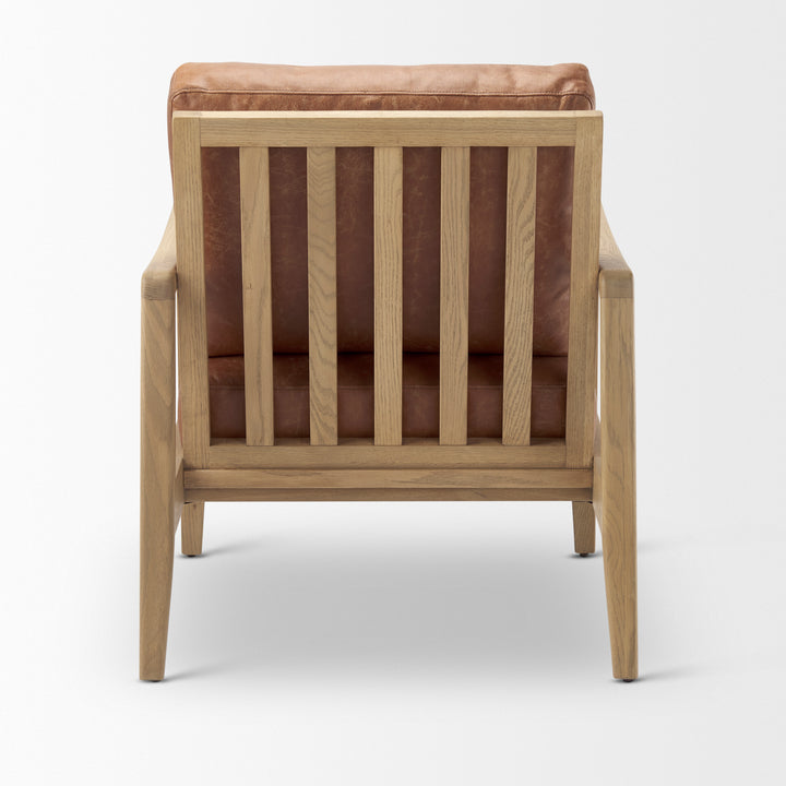 Raeleigh Tan Faux Leather Accent Chair Living Room Mercana