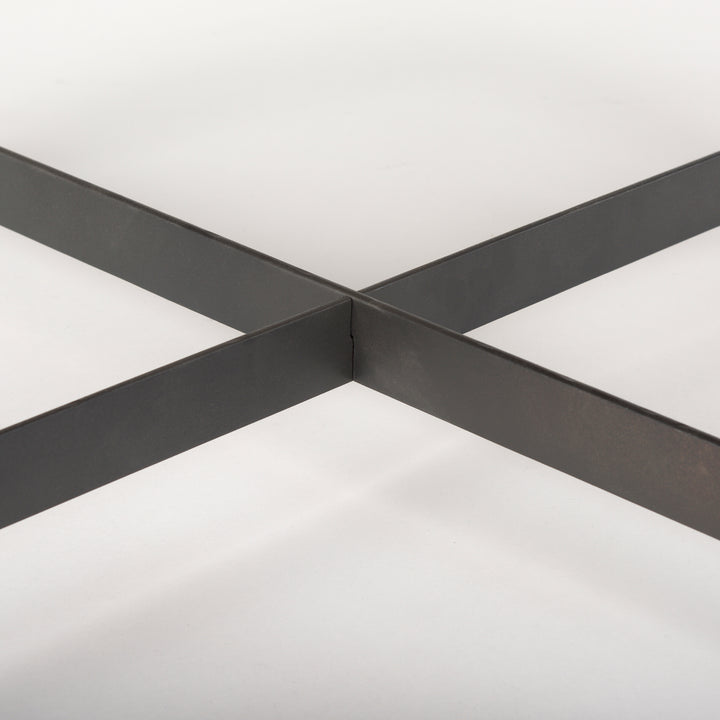 Marquisa Small Brown Wood w/ Black Metal Coffee Table Living Room Mercana