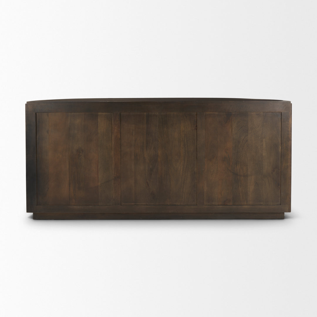 Terra Dark Brown Wood Fluted Sideboard Dining Room Mercana