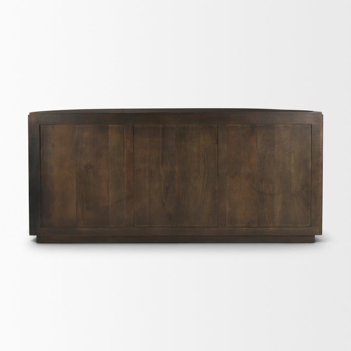 Terra Dark Brown Wood Fluted Sideboard Dining Room Mercana