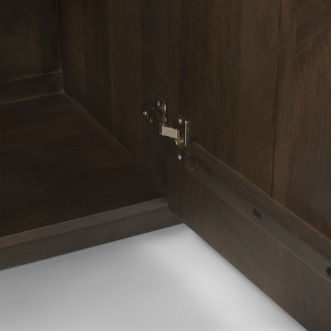 Terra Dark Brown Wood Fluted Sideboard Dining Room Mercana