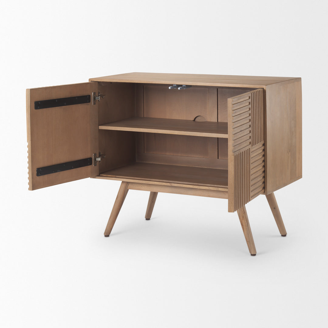 Sable Light Brown Wood Accent Cabinet Decor Mercana