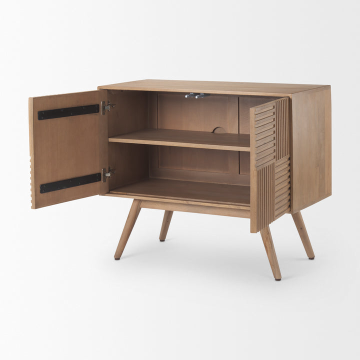 Sable Light Brown Wood Accent Cabinet Decor Mercana