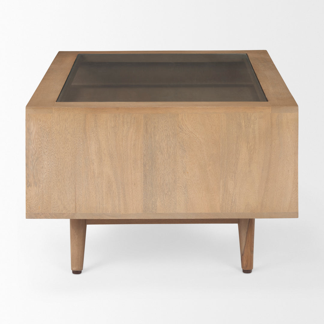 Sable Light Brown Wood Coffee Table Living Room Mercana