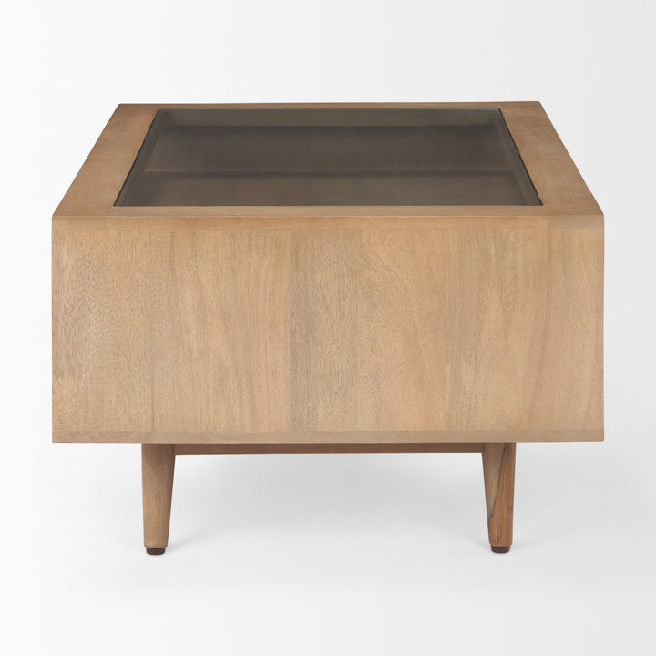 Sable Light Brown Wood Coffee Table Living Room Mercana