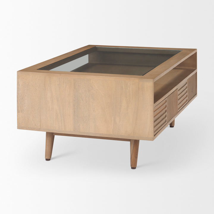 Sable Light Brown Wood Coffee Table Living Room Mercana