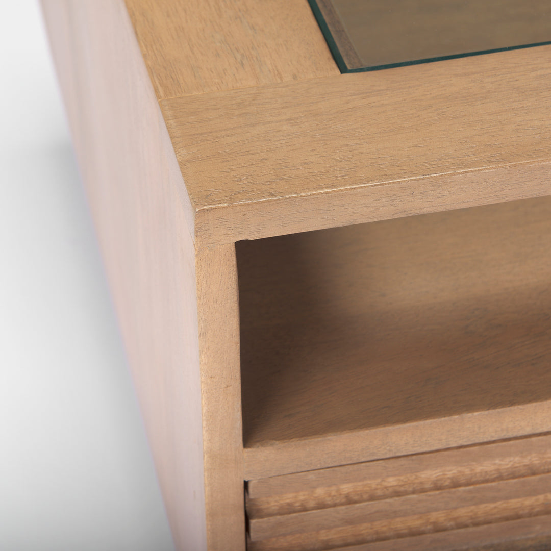 Sable Light Brown Wood Coffee Table Living Room Mercana