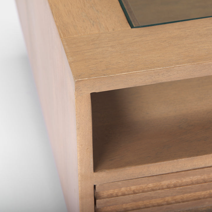 Sable Light Brown Wood Coffee Table Living Room Mercana