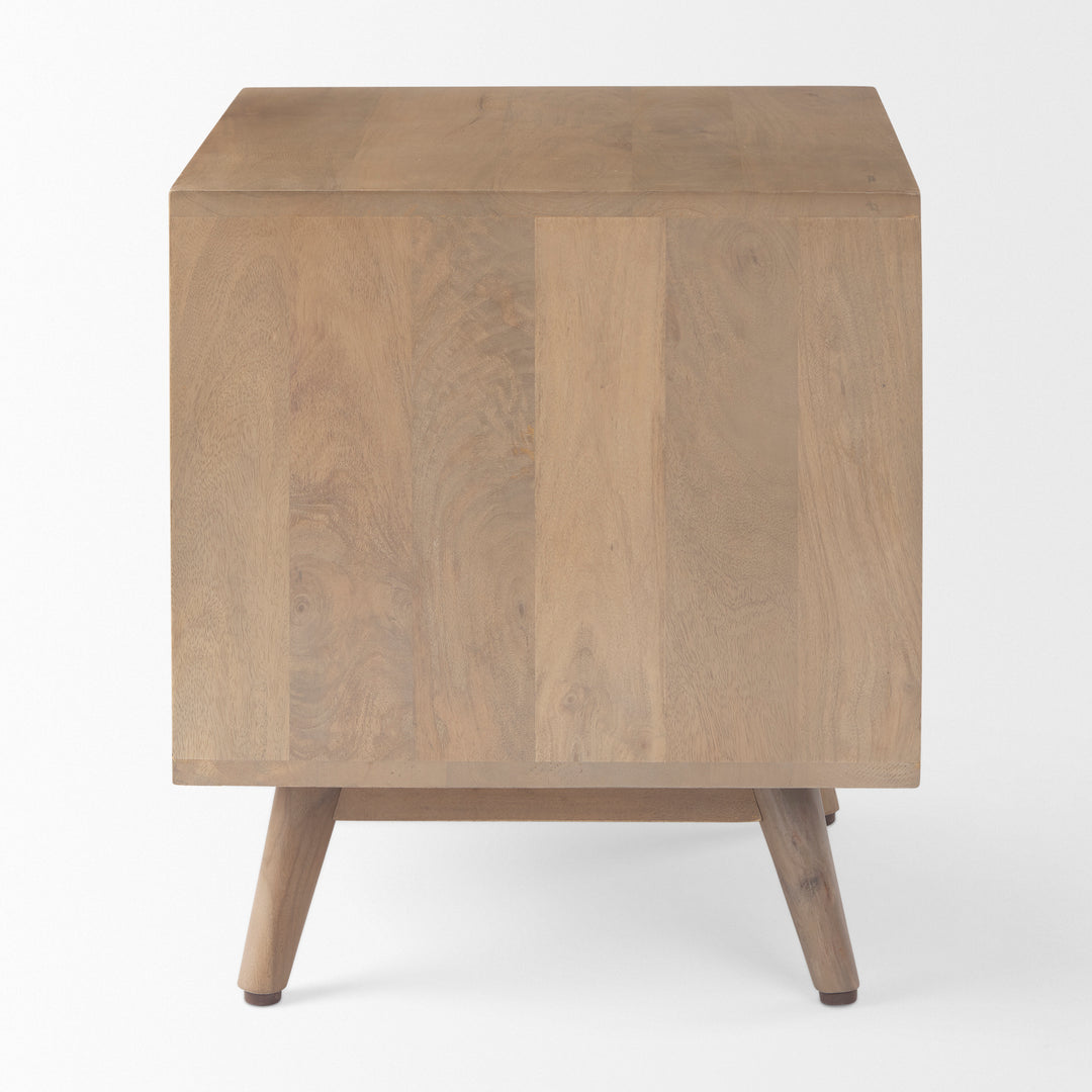 Sable Light Brown Wood Side Table Living Room Mercana
