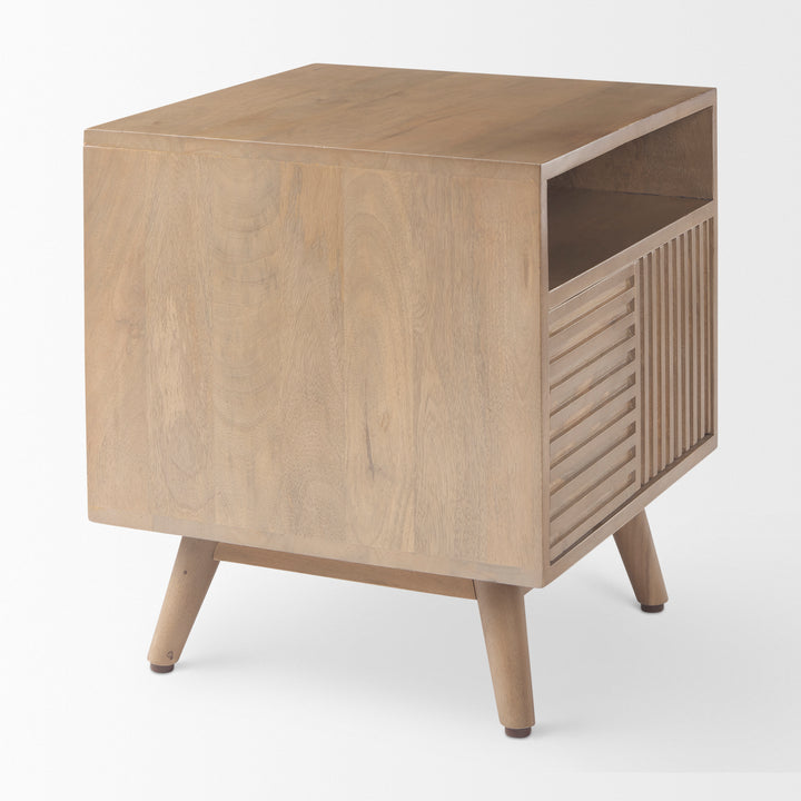 Sable Light Brown Wood Side Table Living Room Mercana