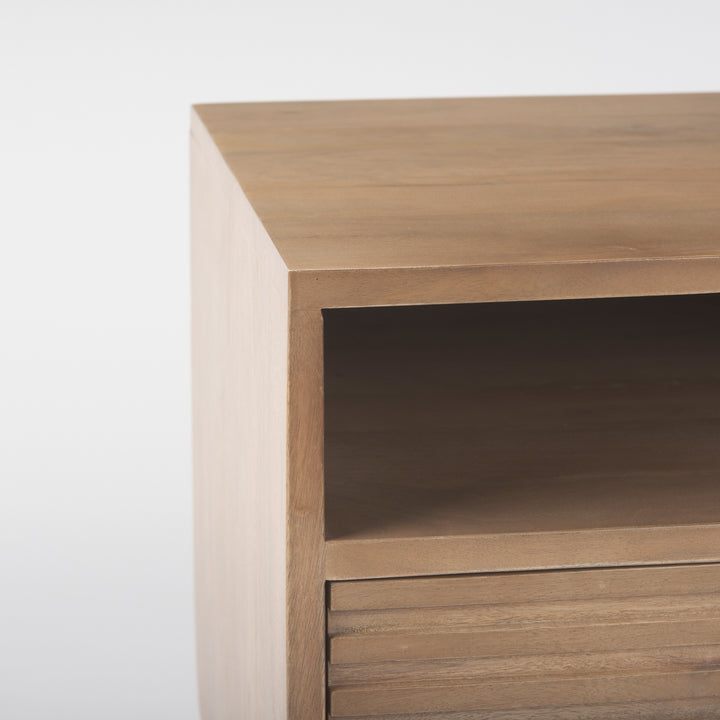 Sable Light Brown Wood Side Table Living Room Mercana