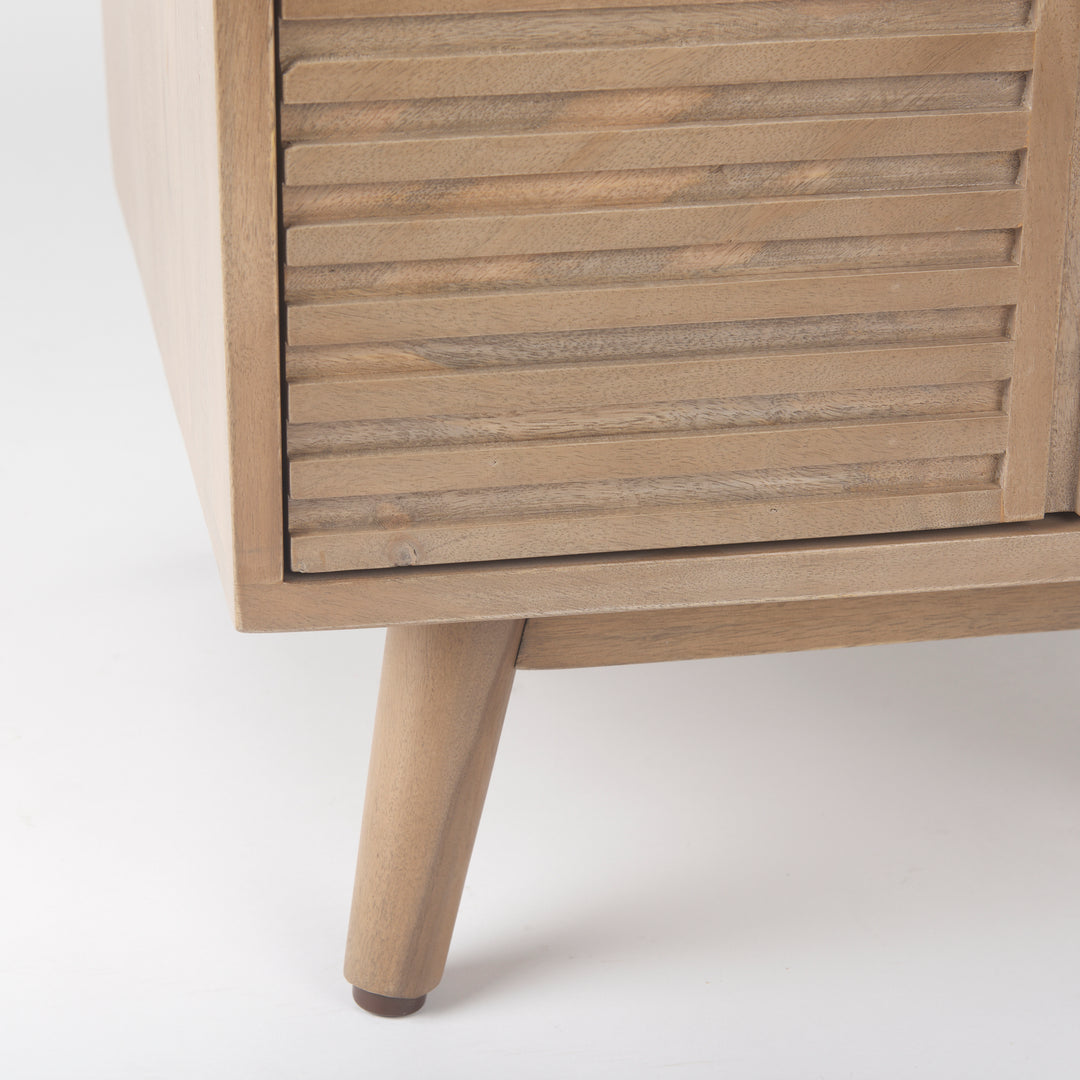 Sable Light Brown Wood Side Table Living Room Mercana