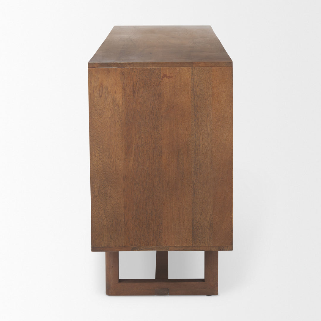 Grier Medium Brown Solid Wood W/Cane Sideboard Dining Room Mercana