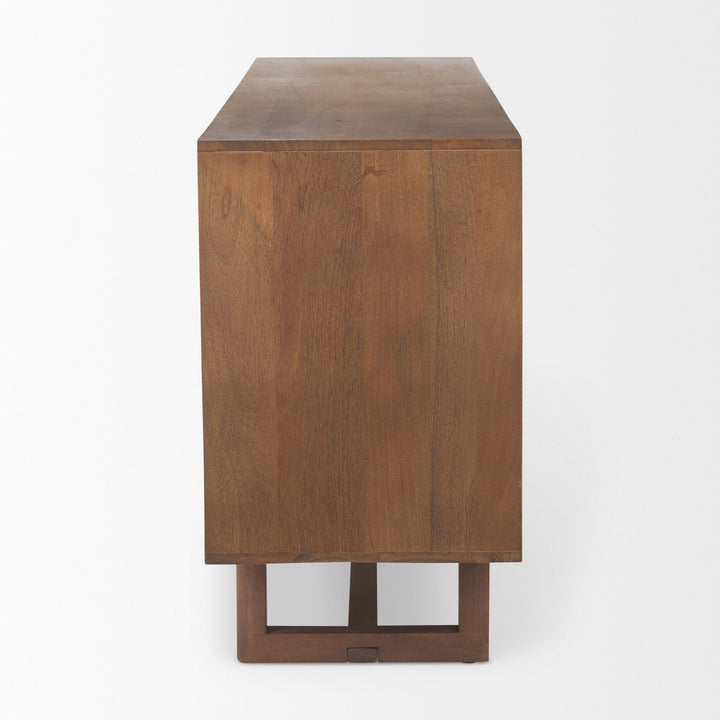 Grier Medium Brown Solid Wood W/Cane Sideboard Dining Room Mercana