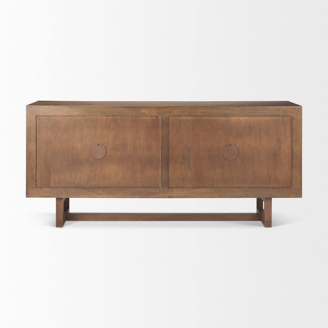 Grier Medium Brown Solid Wood W/Cane Sideboard Dining Room Mercana