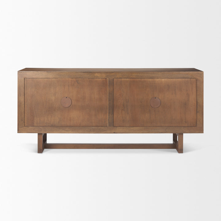 Grier Medium Brown Solid Wood W/Cane Sideboard Dining Room Mercana