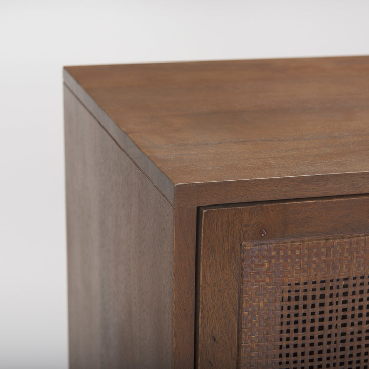 Grier Medium Brown Solid Wood W/Cane Sideboard Dining Room Mercana