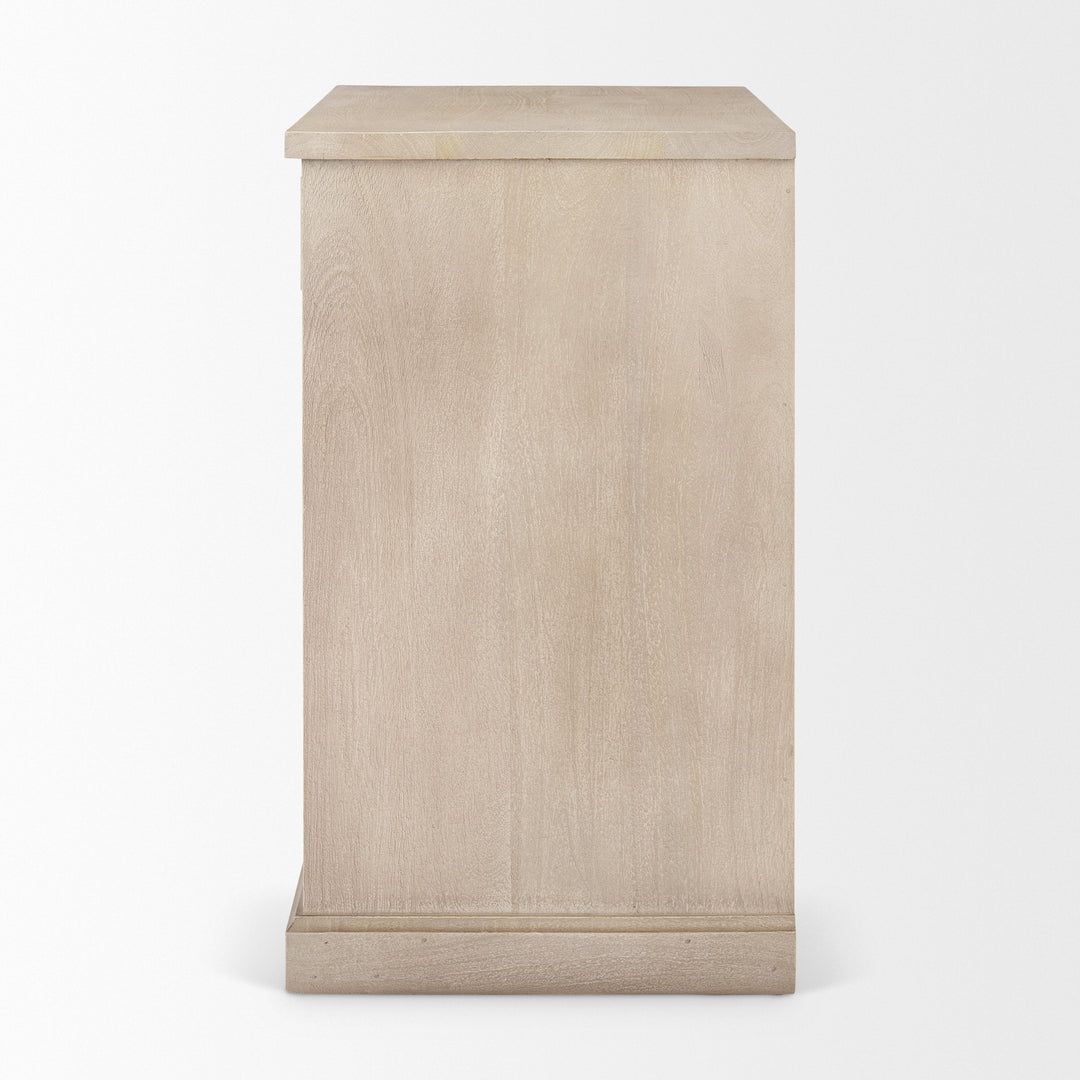Braxton Beige Wood W/Black Accents 2 Door Accent Cabinet Decor Mercana