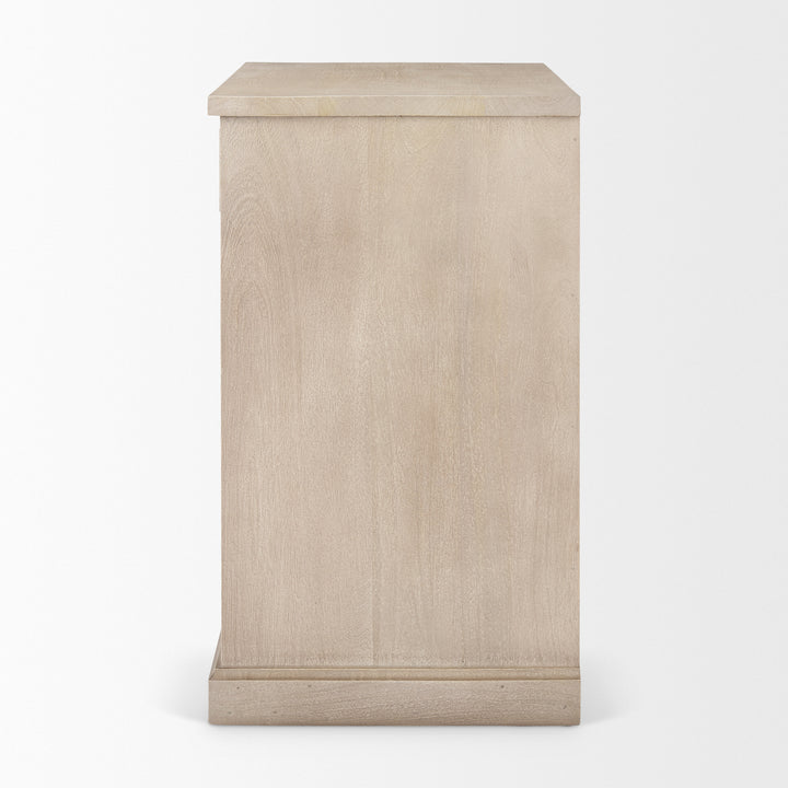 Braxton Beige Wood W/Black Accents 2 Door Accent Cabinet Decor Mercana