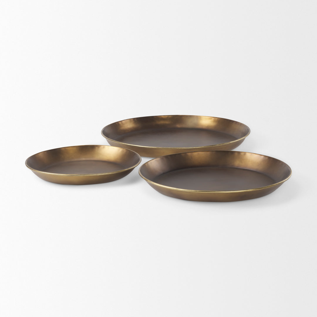 Eagan Brass Aluminium Tray Medium Decor Mercana