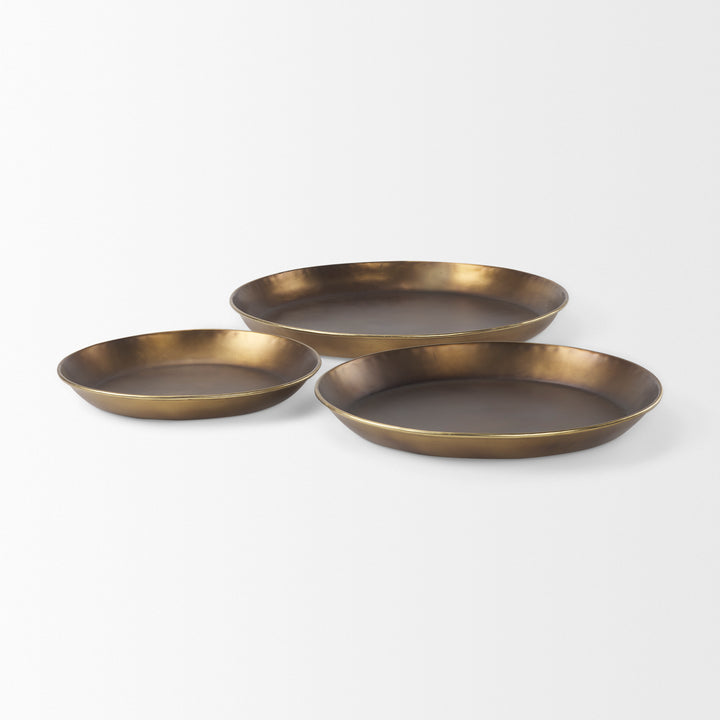 Eagan Brass Aluminium Tray Medium Decor Mercana