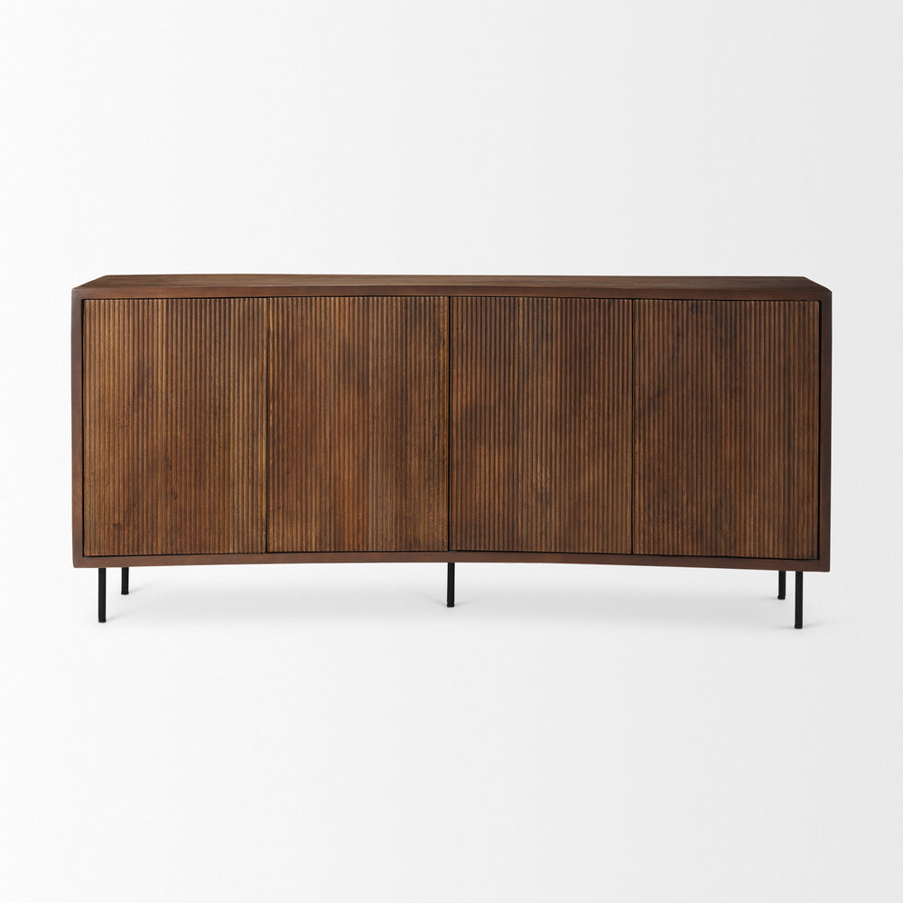 Lance Medium Brown Solid Wood Sideboard Dining Room Mercana