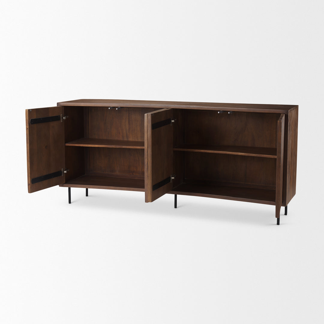 Lance Medium Brown Solid Wood Sideboard Dining Room Mercana