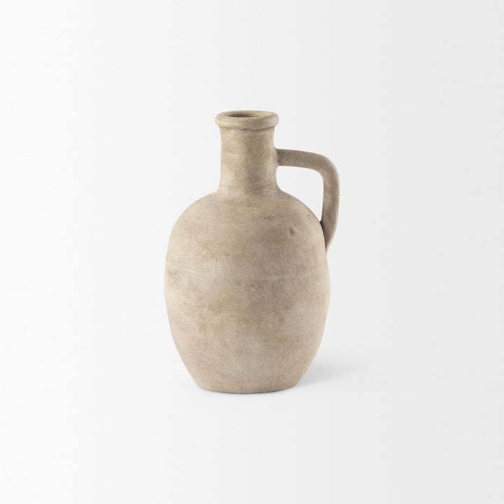 Zenni Warm Beige Ceramic Vase Decor Mercana