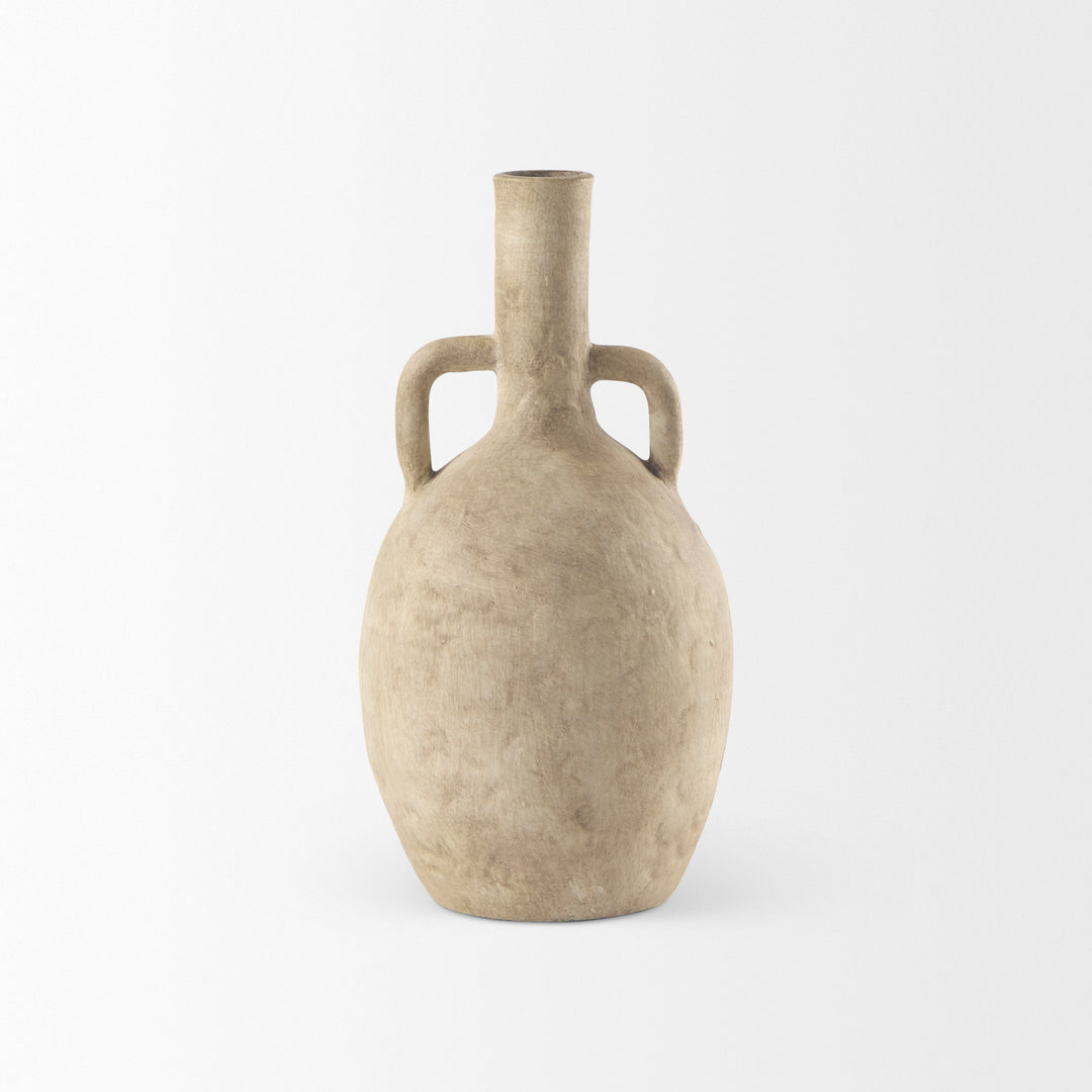 Zenni Warm Beige Ceramic Vase Decor Mercana