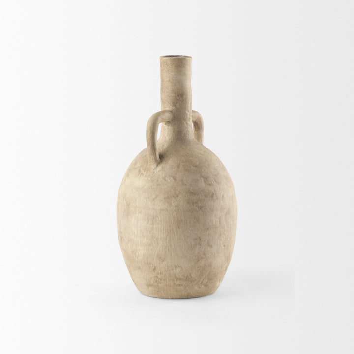 Zenni Warm Beige Ceramic Vase Decor Mercana