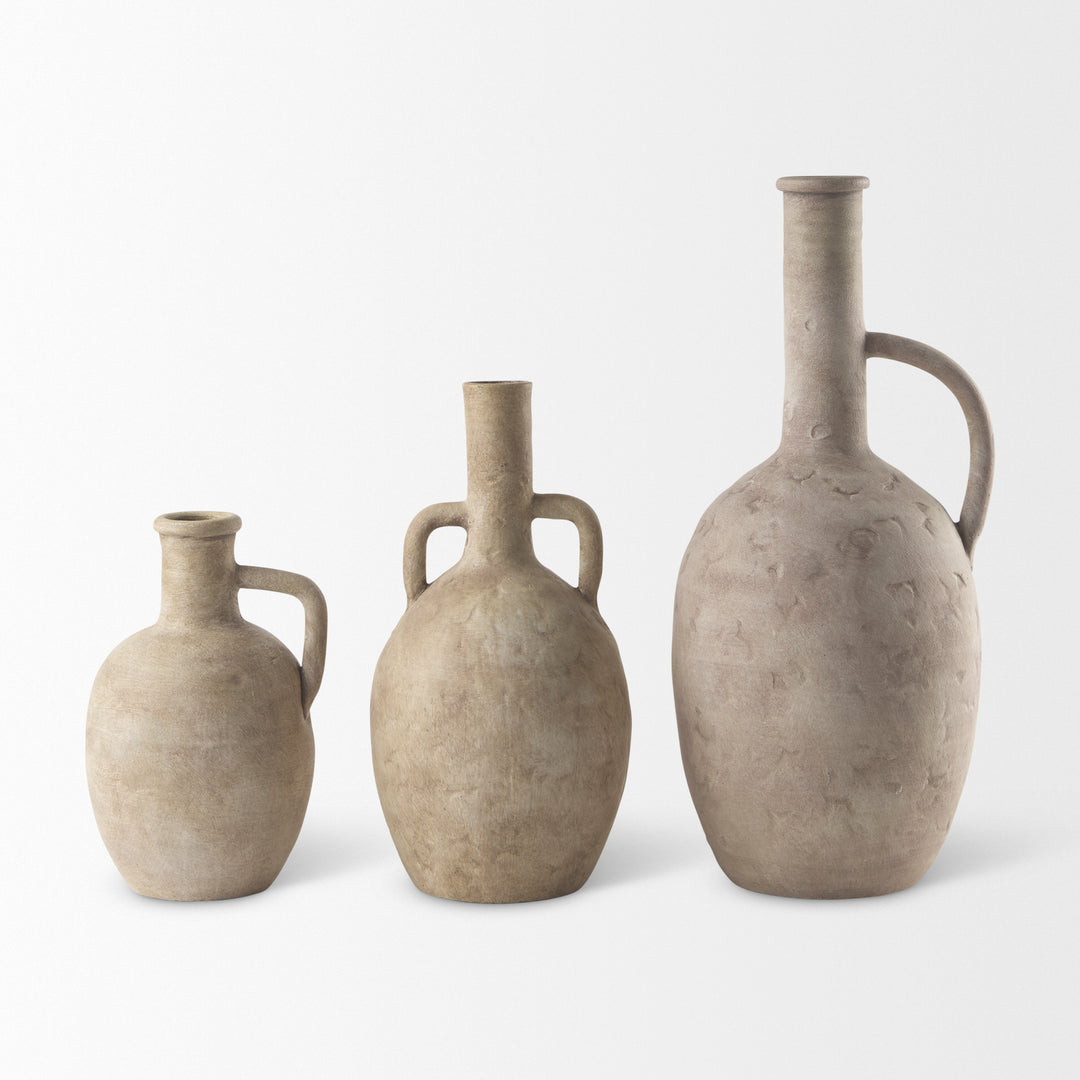 Zenni Warm Beige Ceramic Vase Decor Mercana