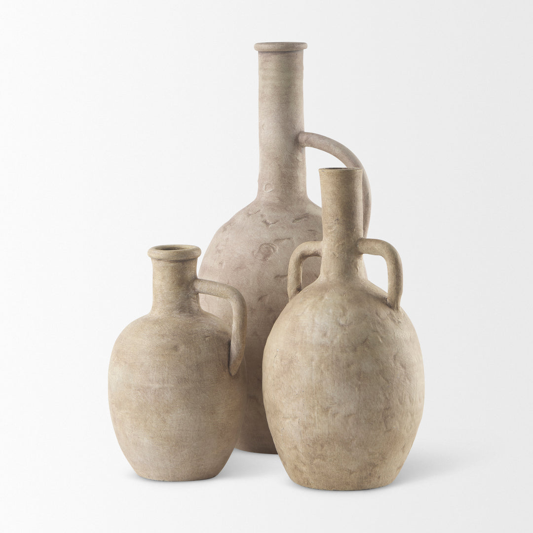Zenni Warm Beige Ceramic Vase Decor Mercana