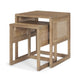 Grier Set of 2 Light Brown Solid Wood w/ Cane Nesting Accent Tables Dining Room Mercana #light brown