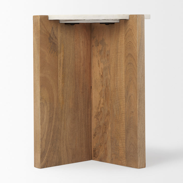Bianca Wood and Marble Accent Table Dining Room Mercana