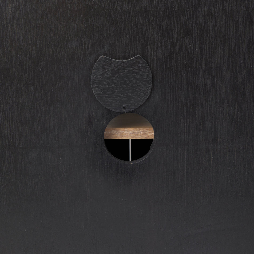 Sloan Black Wood W/Black Metal Frame Sideboard Bedroom Mercana