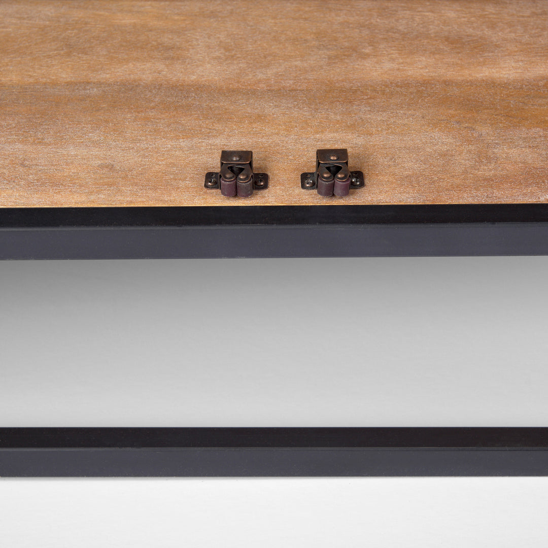Sloan Black Wood W/Black Metal Frame Sideboard Bedroom Mercana