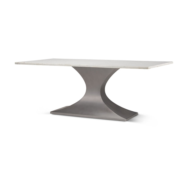 Maxton Marble Top w/ Gunmetal Base Dining Table Dining Room Mercana