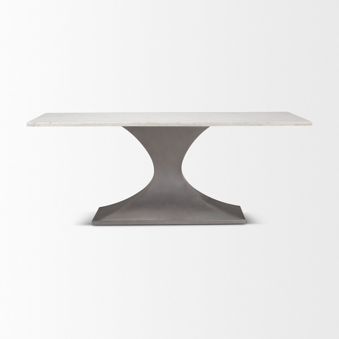 Maxton Marble Top w/ Gunmetal Base Dining Table Dining Room Mercana