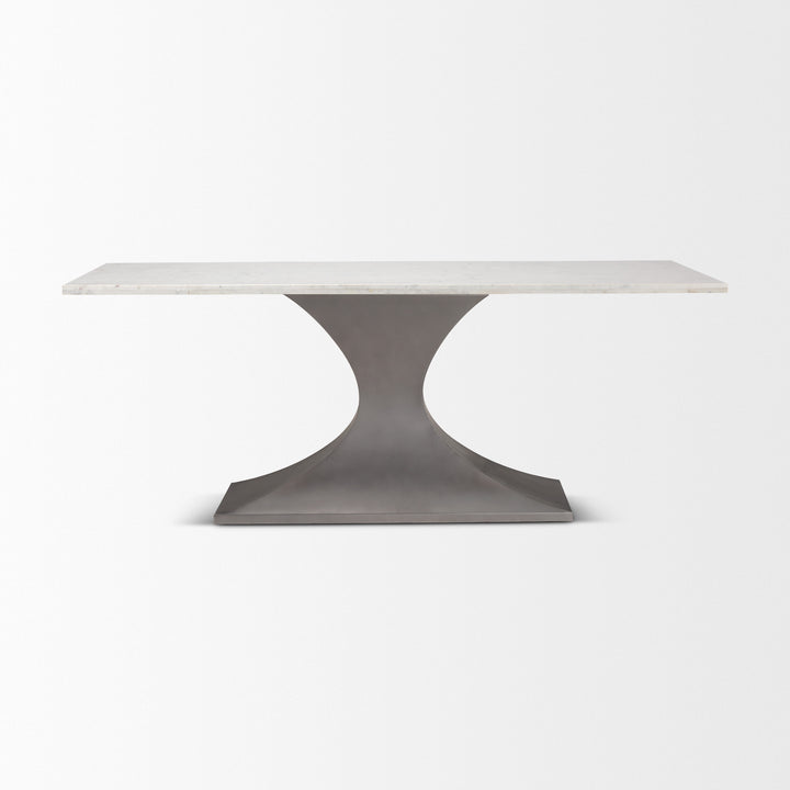 Maxton Marble Top w/ Gunmetal Base Dining Table Dining Room Mercana