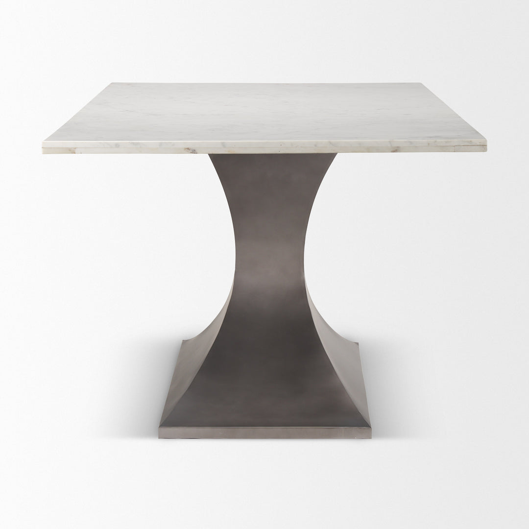 Maxton Marble Top w/ Gunmetal Base Dining Table Dining Room Mercana