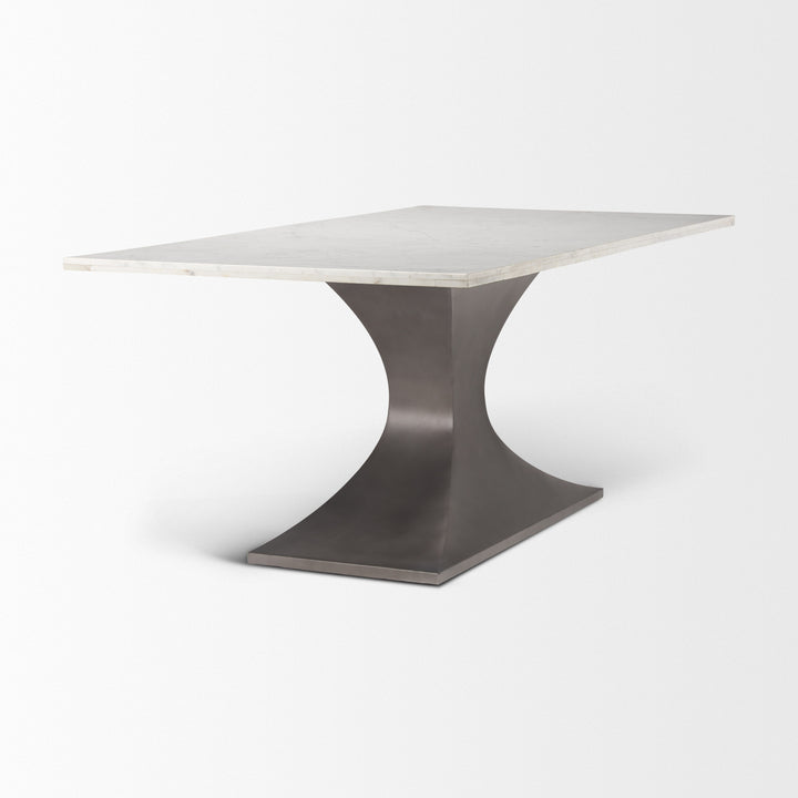 Maxton Marble Top w/ Gunmetal Base Dining Table Dining Room Mercana