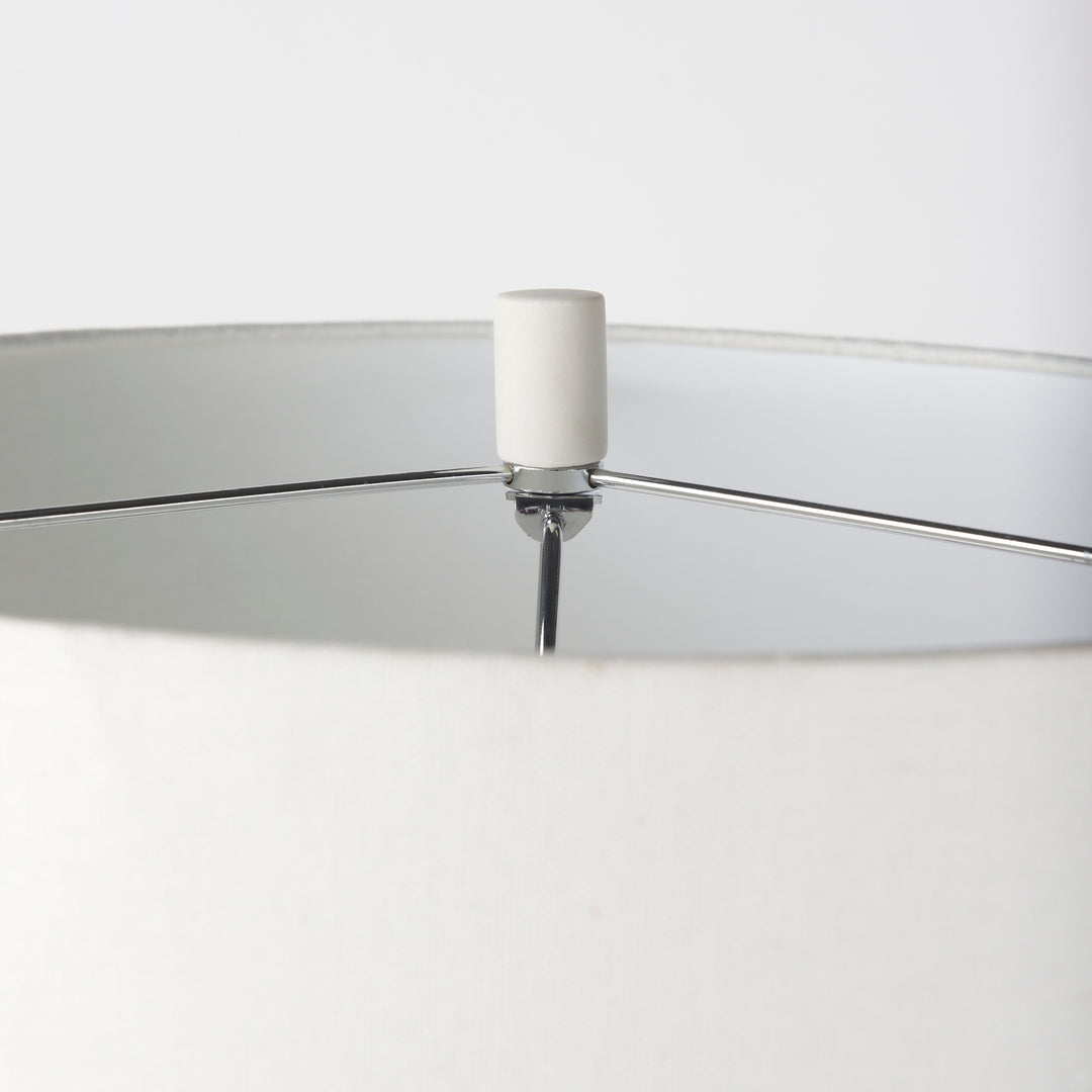 Melanie White Shade W/White Base Table Lamp Decor Mercana