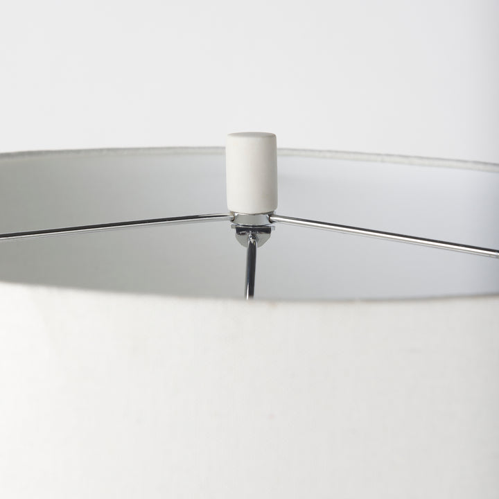 Melanie White Shade W/White Base Table Lamp Decor Mercana