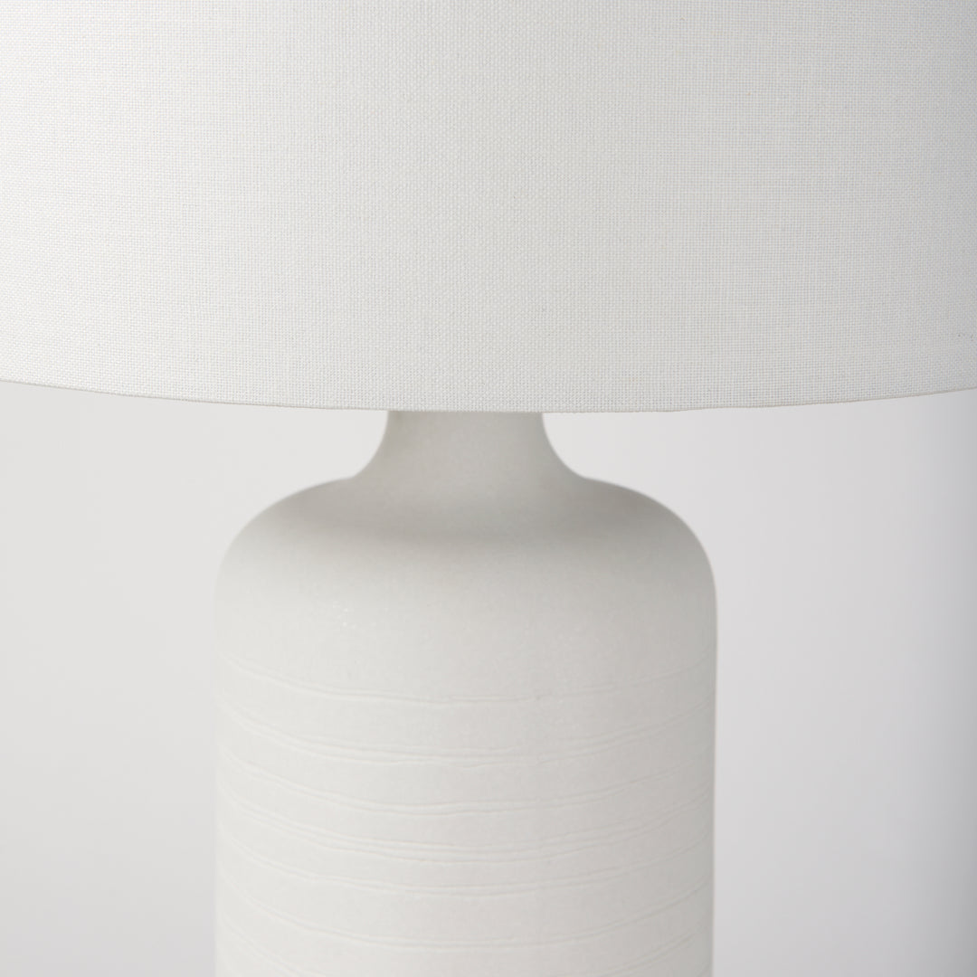 Melanie White Shade W/White Base Table Lamp Decor Mercana