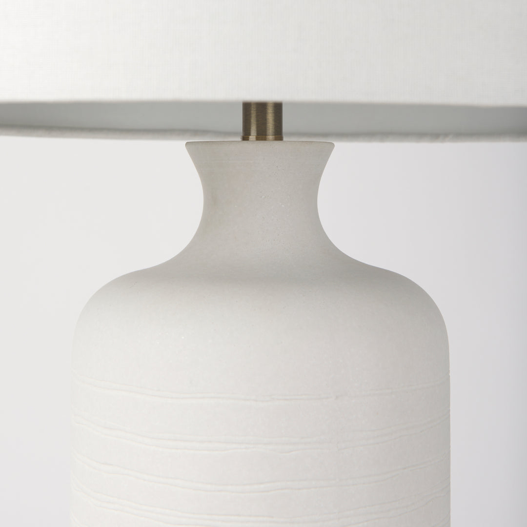Melanie White Shade W/White Base Table Lamp Decor Mercana